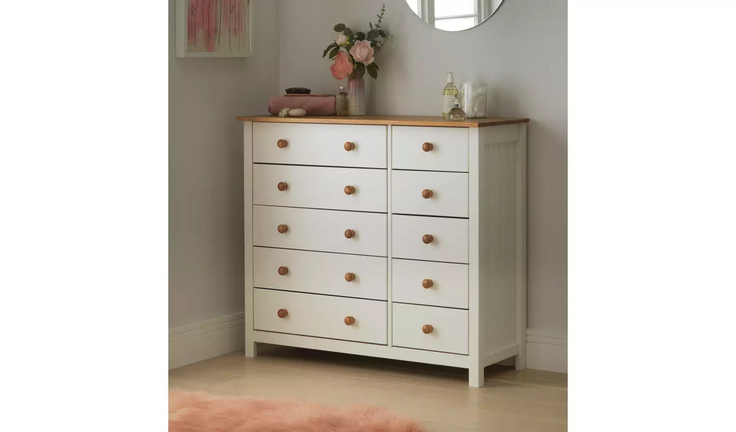 Assembled Scandinavia 5+5 Drawer Chest - Pine