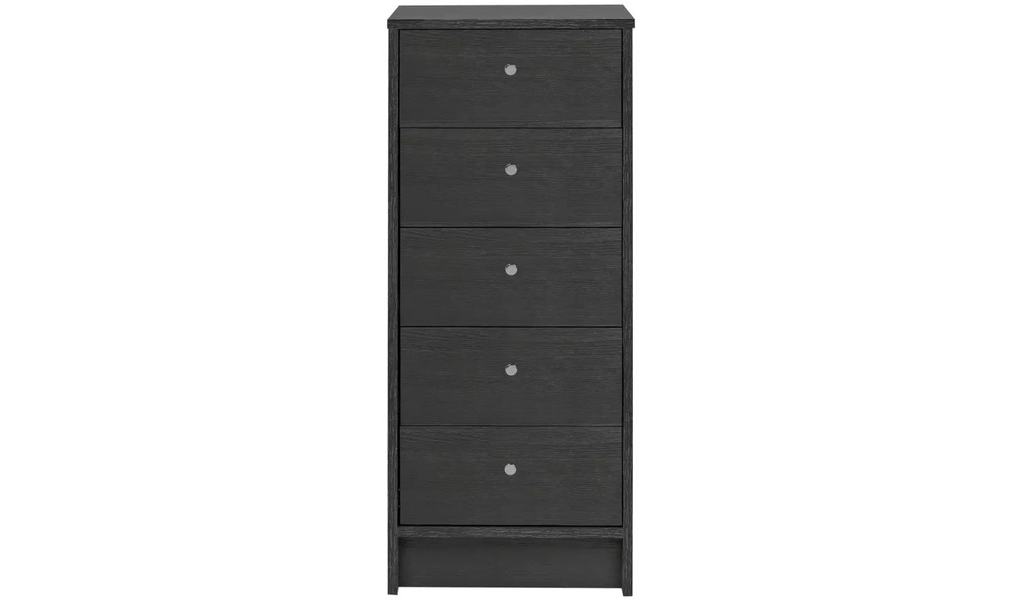 Assembled Malibu 5 Drawer Tallboy