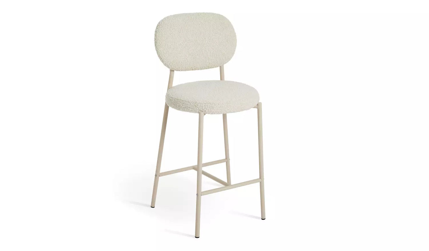 Asembled Habitat Orson Boucle Counter Bar Stool - White