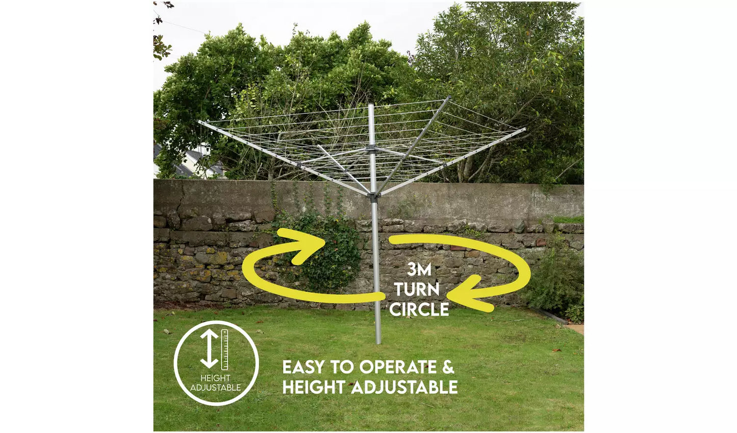 Addis Easi-Lift 50m 4 Arm Rotary Airer with Cover