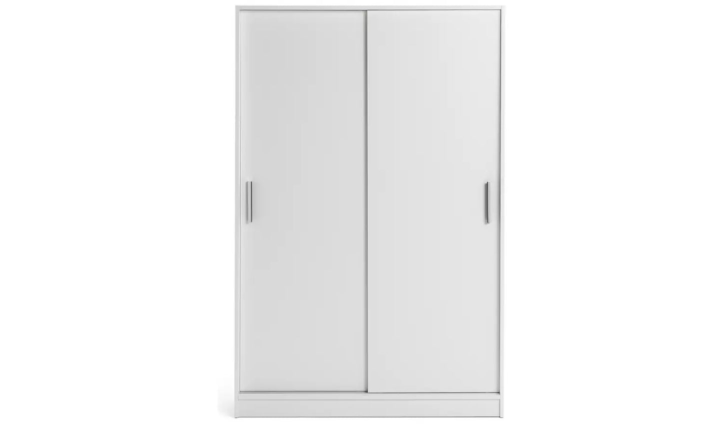 Assembled Nova 2 Door Sliding Wardrobe - White