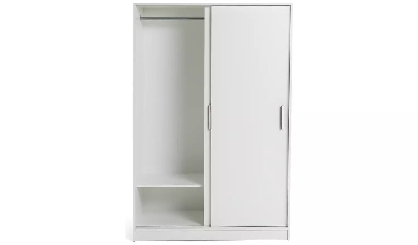 Assembled Nova 2 Door Sliding Wardrobe - White