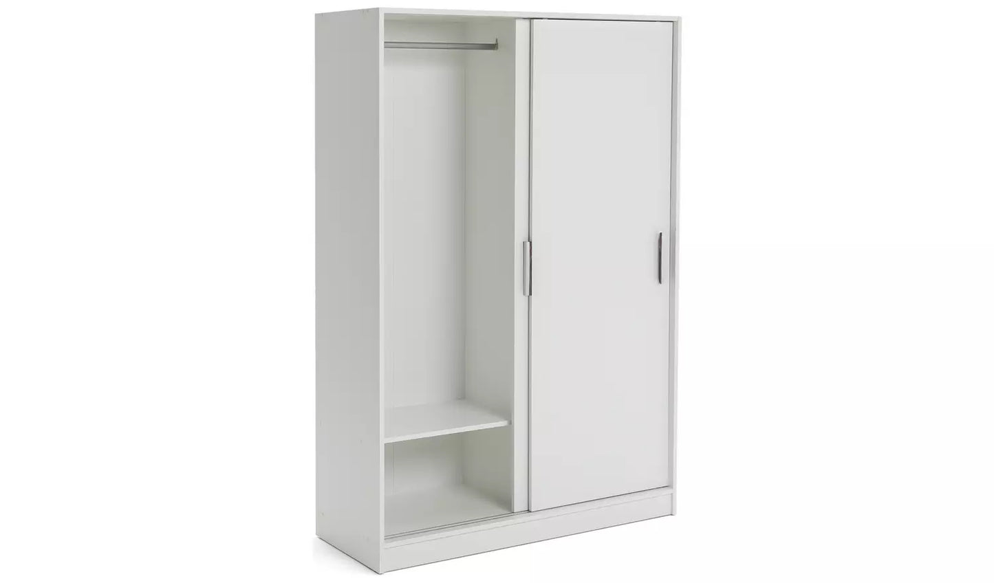 Assembled Nova 2 Door Sliding Wardrobe - White