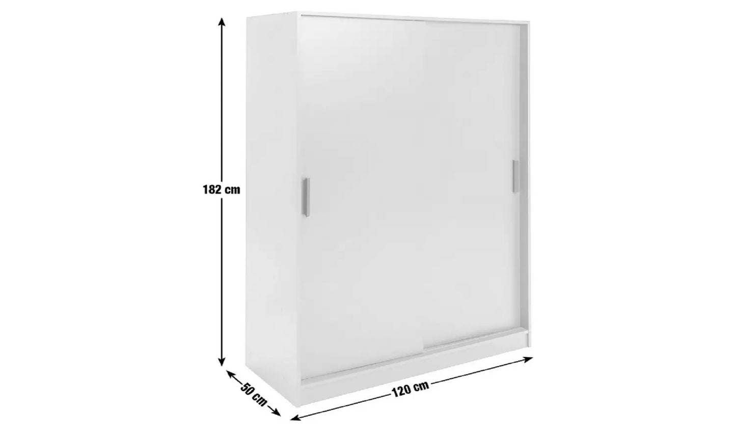 Assembled Nova 2 Door Sliding Wardrobe - White