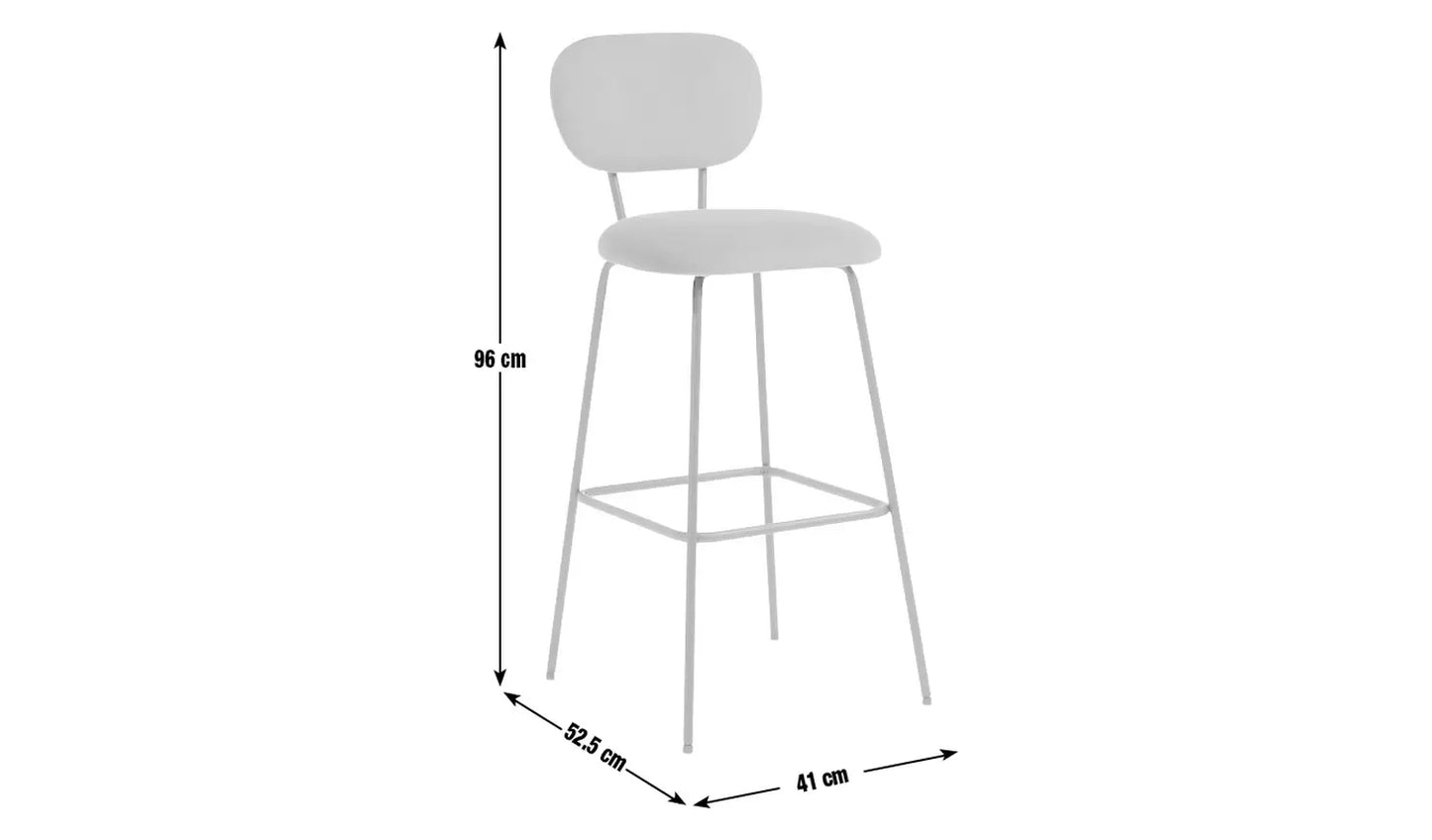 Assembled Habitat Ariana Pair of Fabric Counter Bar Stool - Copper