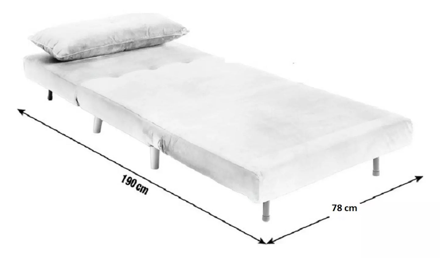 Habitat Roma Single Compact Fabric Chairbed - Tea