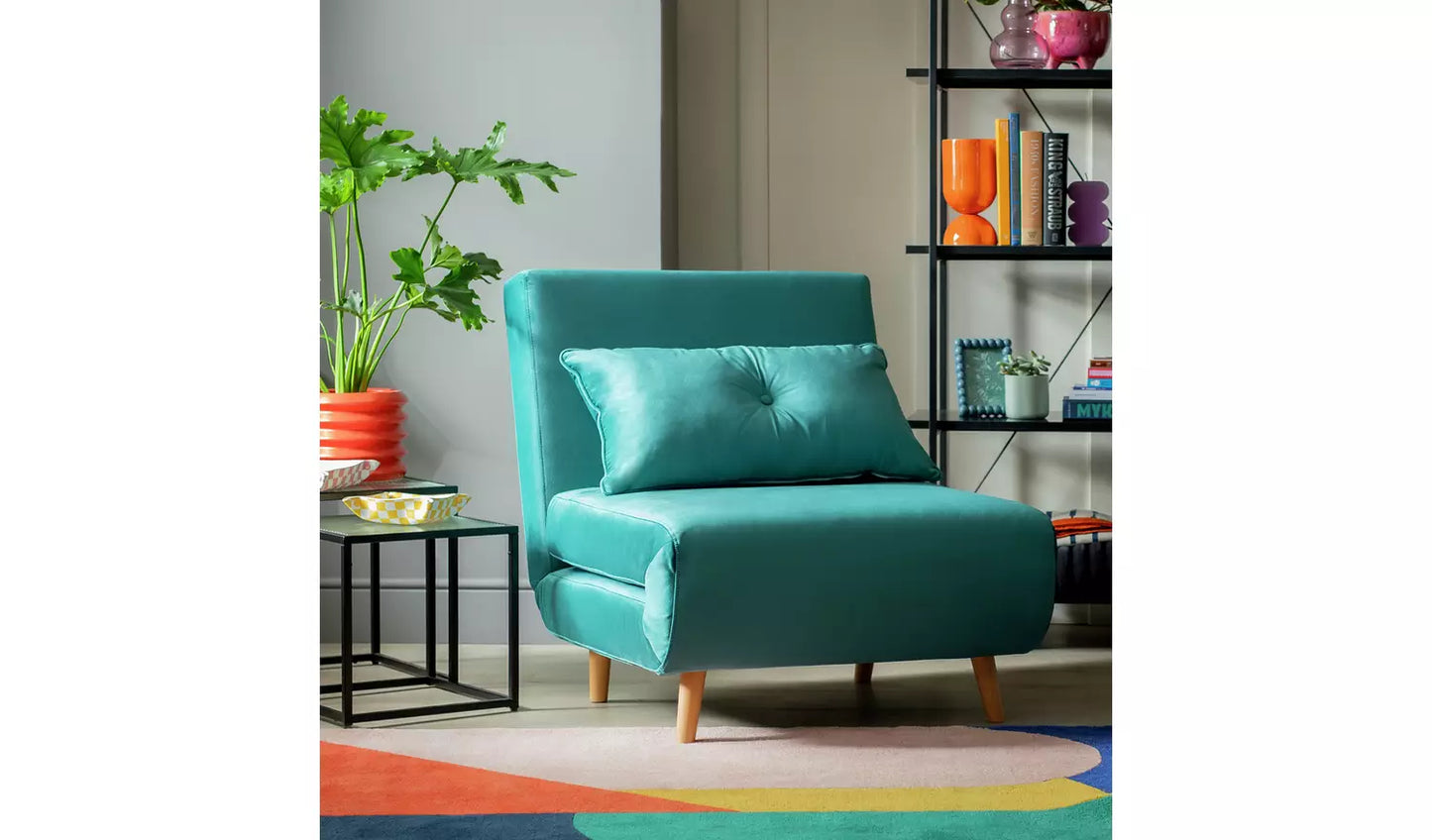 Habitat Roma Single Compact Fabric Chairbed - Tea
