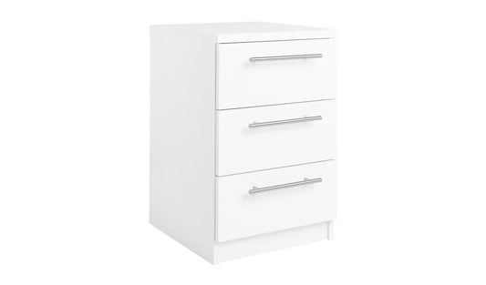 Assembled Brisbane 3 Drawer Bedside - White
