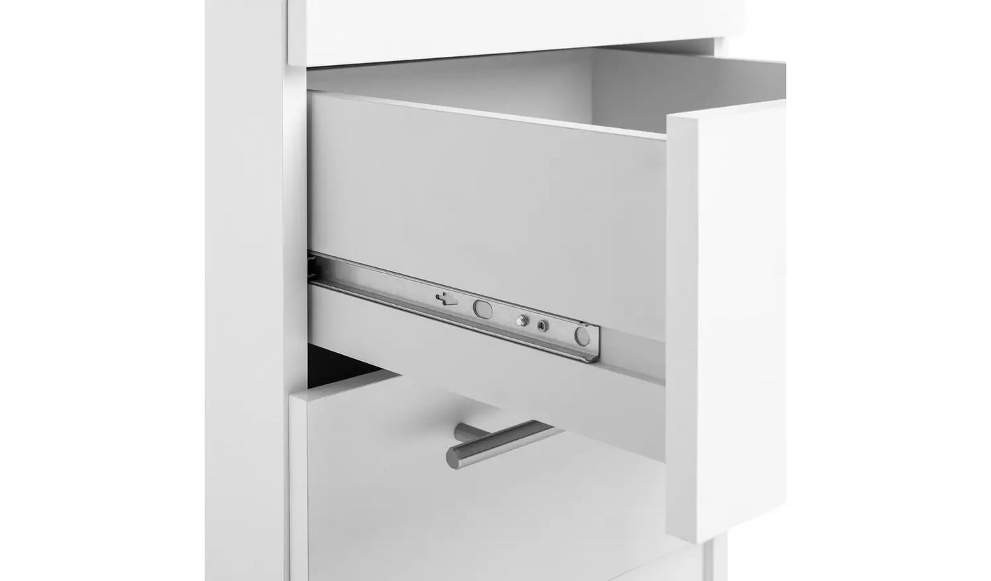 Assembled Brisbane 3 Drawer Bedside - White