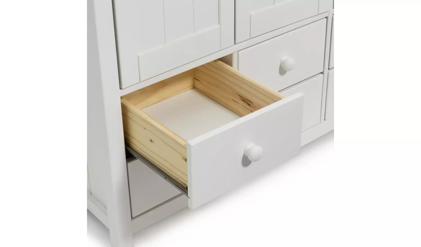 Scandinavia 4 Door 6 Drawer Wardrobe - White