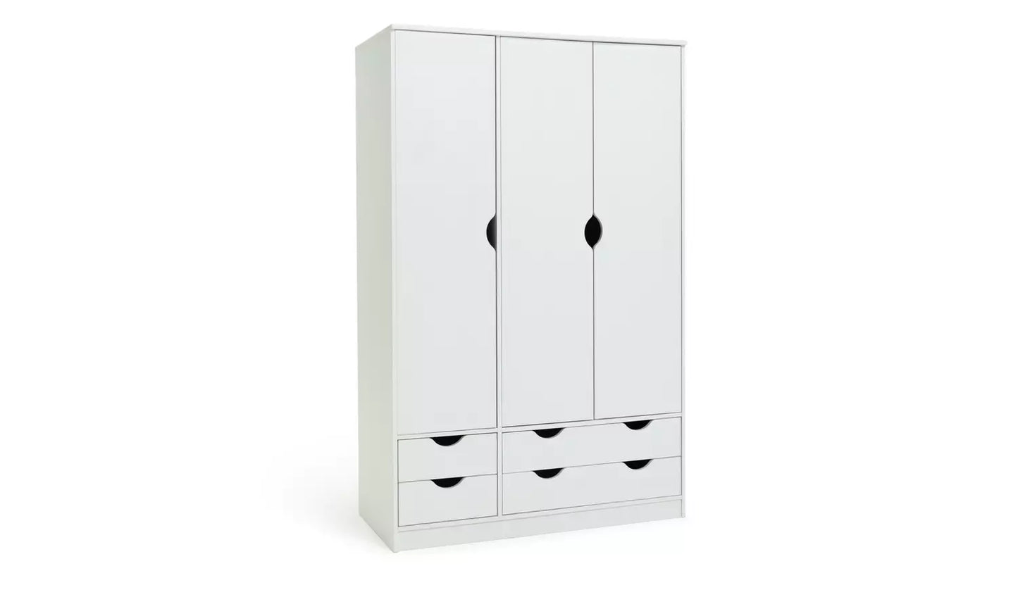 Habitat Kids Pagnell 3 Door 4 Drawer Wardrobe - White