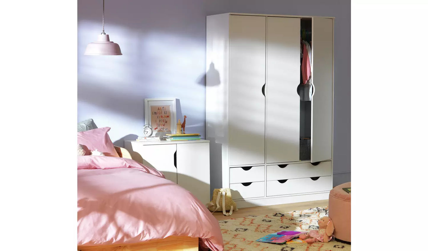 Habitat Kids Pagnell 3 Door 4 Drawer Wardrobe - White