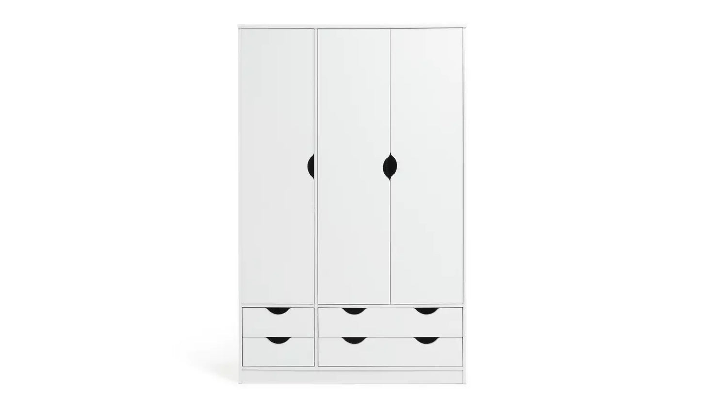 Habitat Kids Pagnell 3 Door 4 Drawer Wardrobe - White