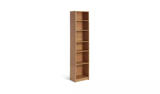 Maine Narrow Bookcase - Oak Effect