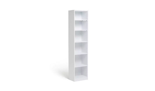Maine Narrow Bookcase - White