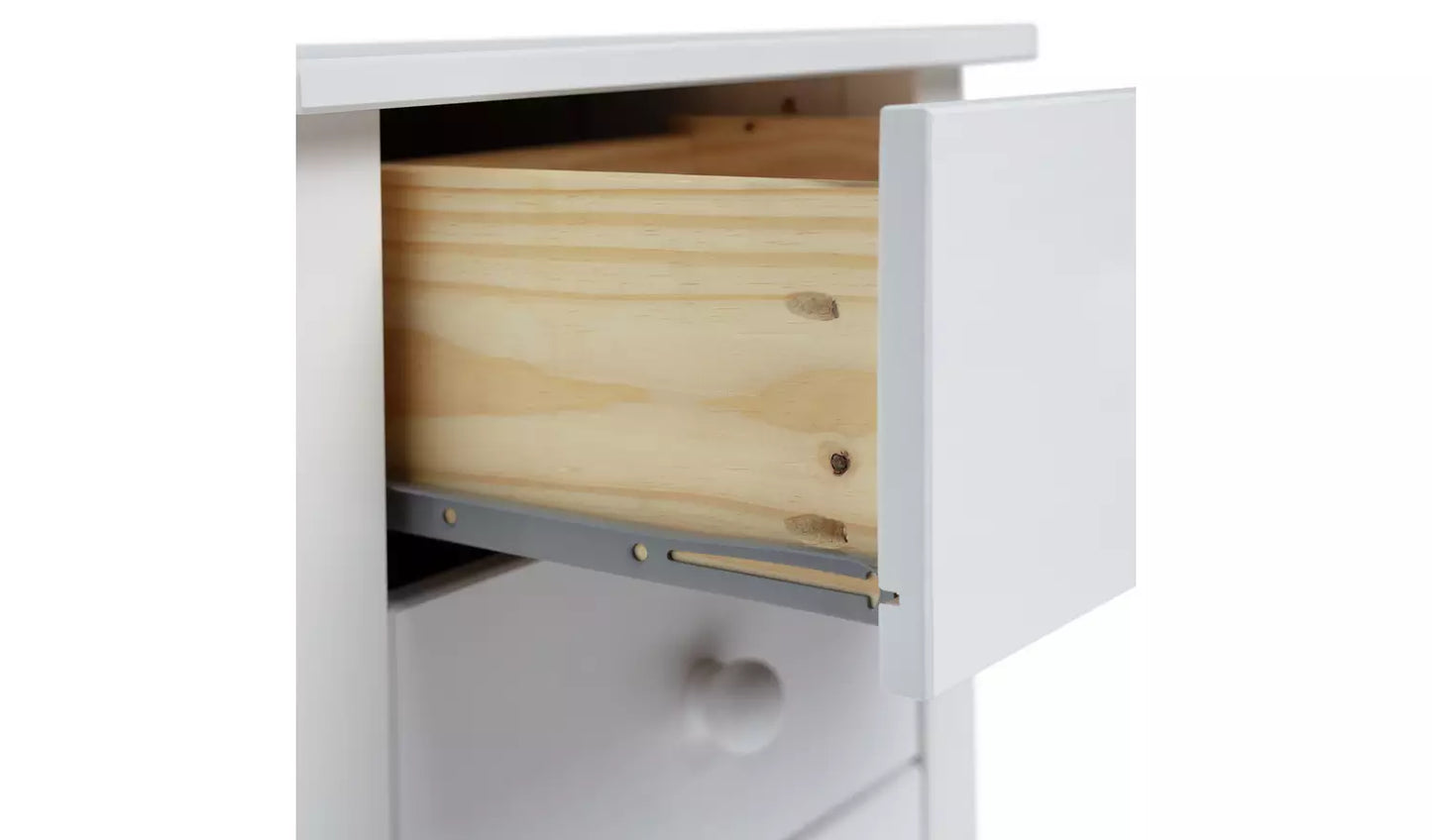 Assembled Scandinavia 3 Drawer Bedside Table - White