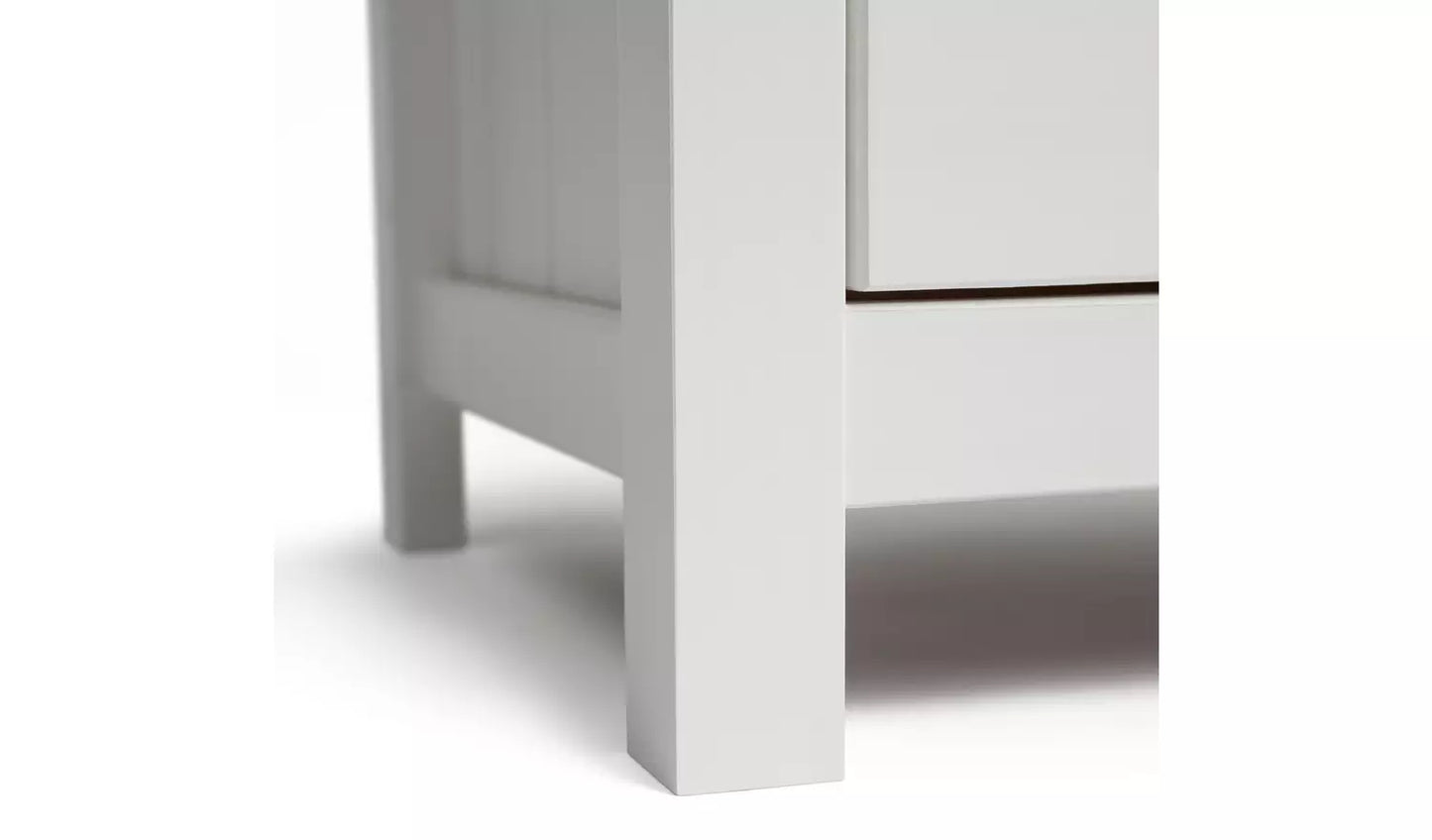 Assembled Scandinavia 3 Drawer Bedside Table - White