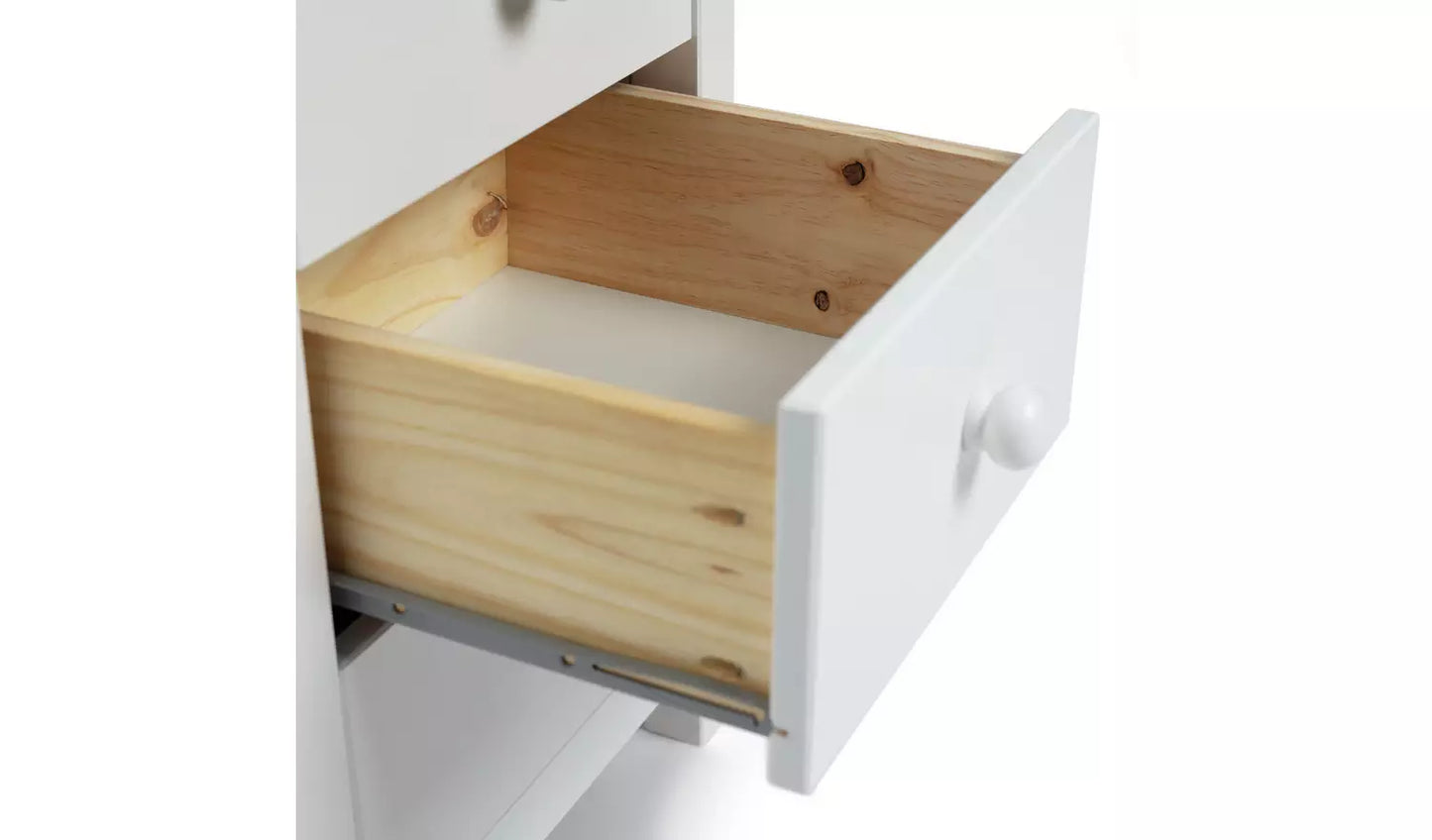 Assembled Scandinavia 3 Drawer Bedside Table - White