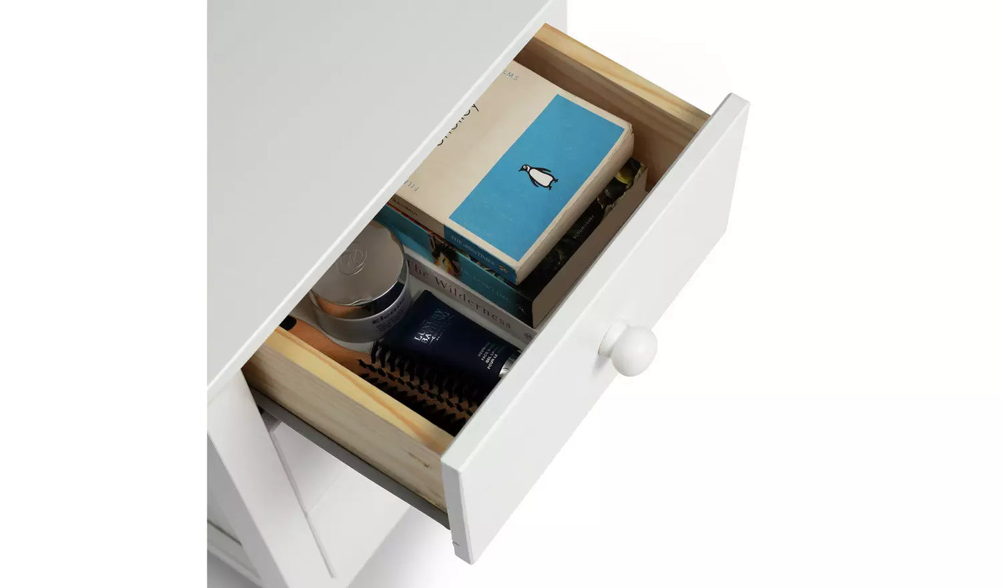 Assembled Scandinavia 3 Drawer Bedside Table - White