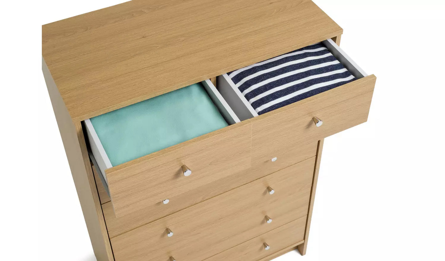 Malibu 7 Drawer Chest - Oak Effect