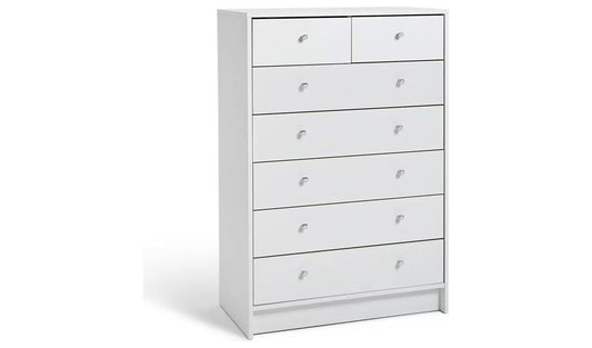Assembled Malibu 7 Drawer Chest - White