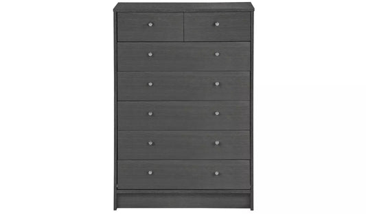 Assembled Malibu 7 Drawer Chest - Black Oak Effect