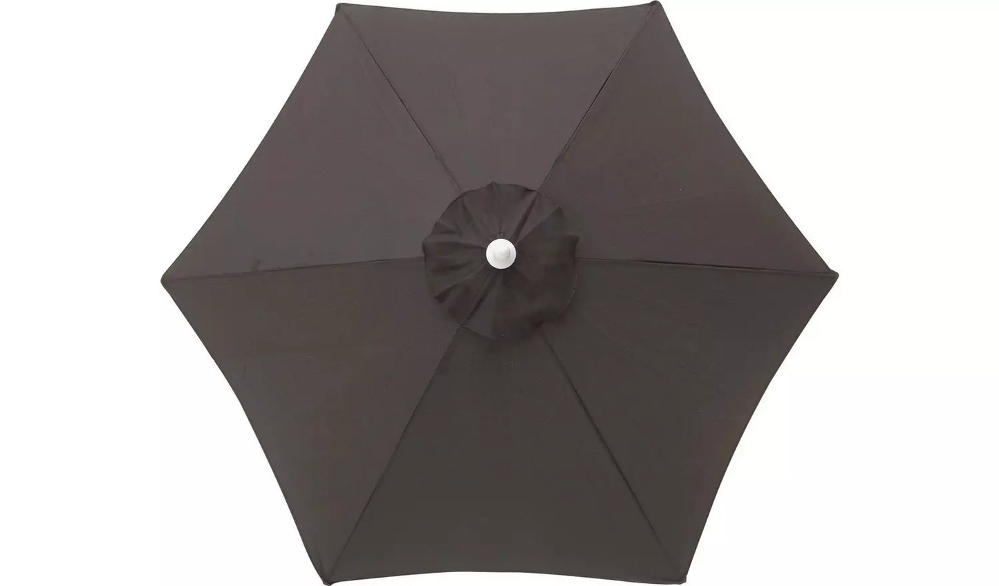 2m Water Repellent Garden Parasol - Black