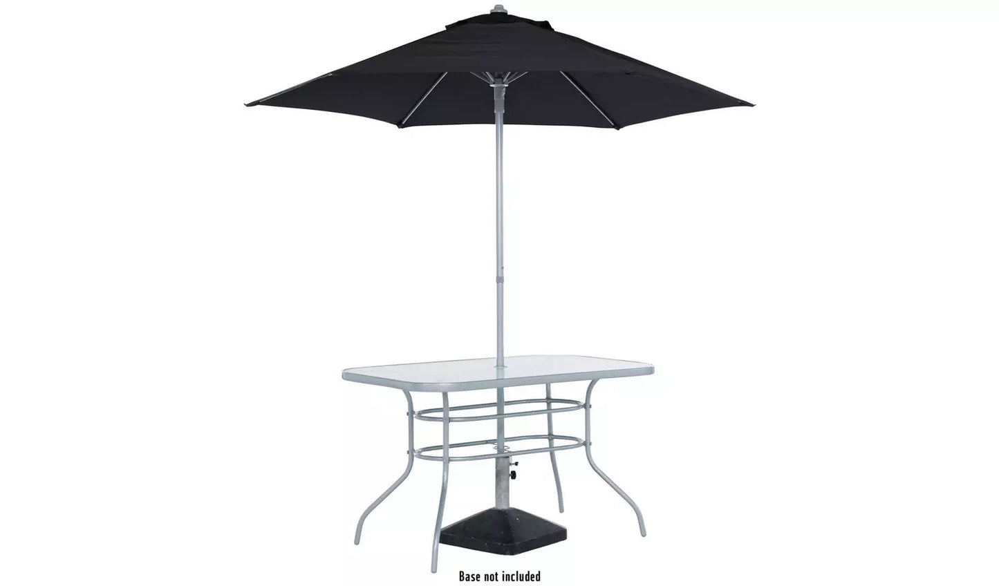 Pacific 6 Seater Folding Metal Patio Set - Black