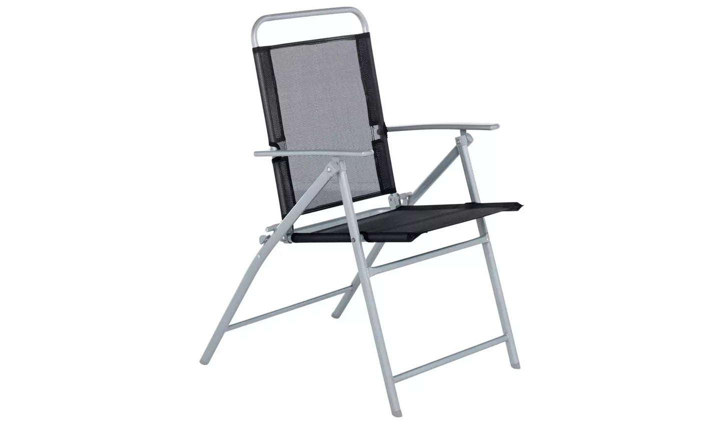 Atlantic 4 Seater Folding Metal Patio Set - Black