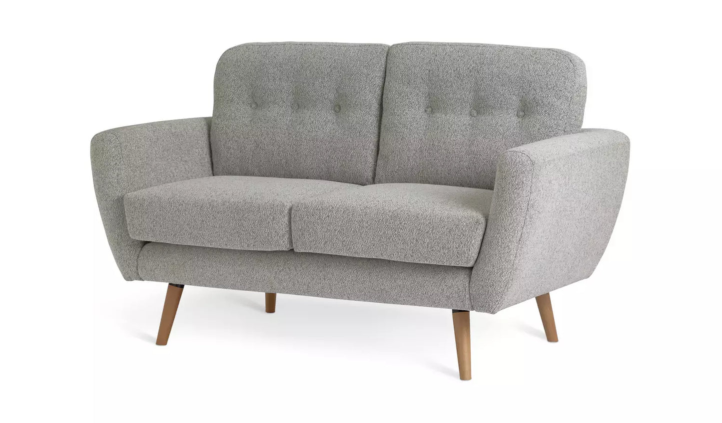 Assembled Habitat Finney Fabric 2 Seater Sofa - Grey