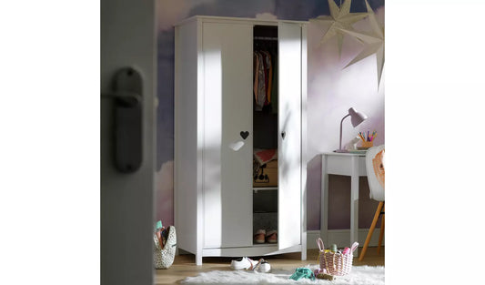 Assembled Kids Mia 2 Door Wardrobe - White