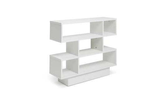 Assembled Cubes Short Shallow Shelving Unit - White