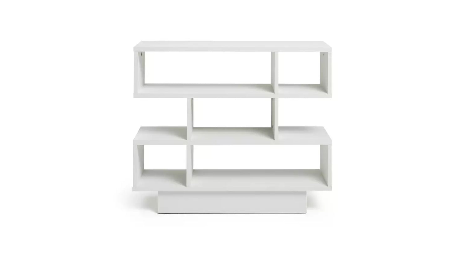 Assembled Cubes Short Shallow Shelving Unit - White