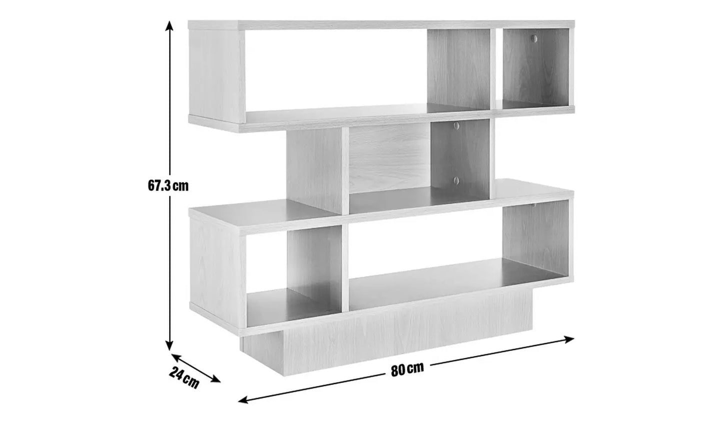 Assembled Cubes Short Shallow Shelving Unit - White