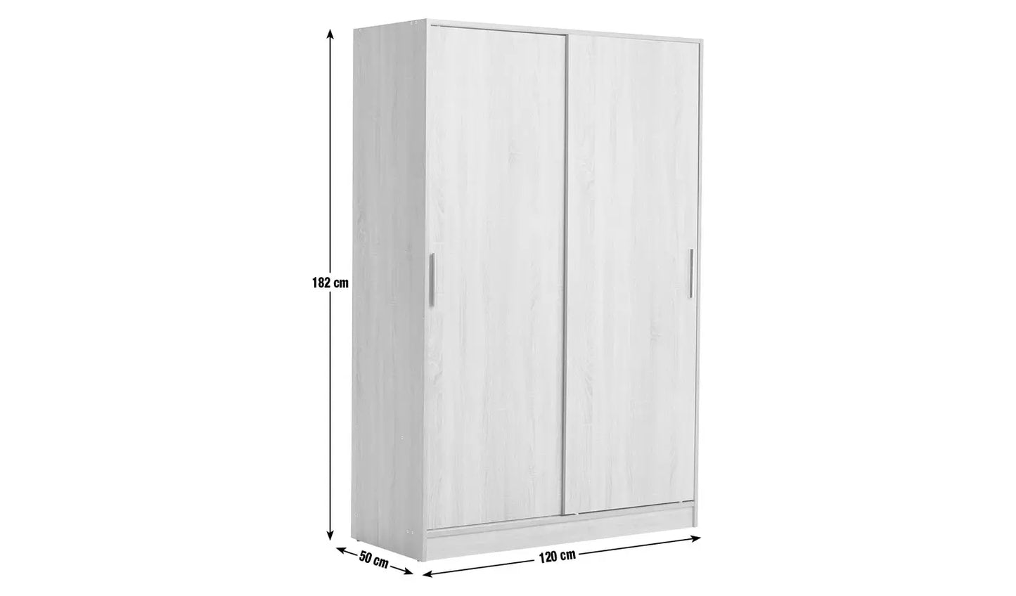 Assembled Nova 2 Door Sliding Wardrobe - Oak