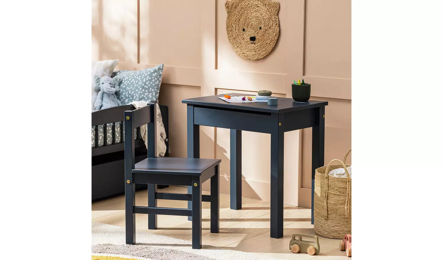 Assembled Kids Scandinavia Desk & Chair - Ink Blue