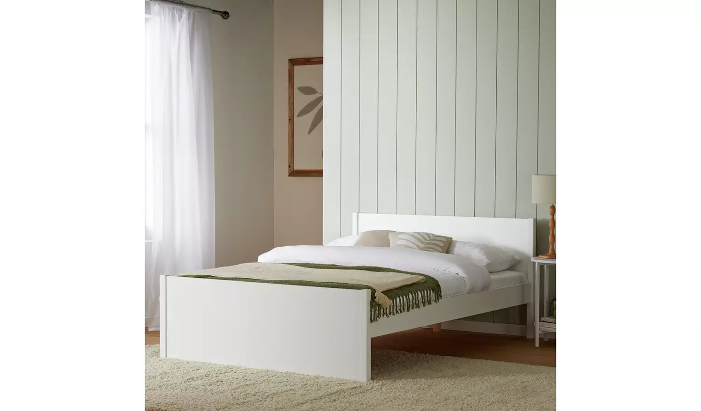 Jenson Small Double Wooden Bed Frame - White