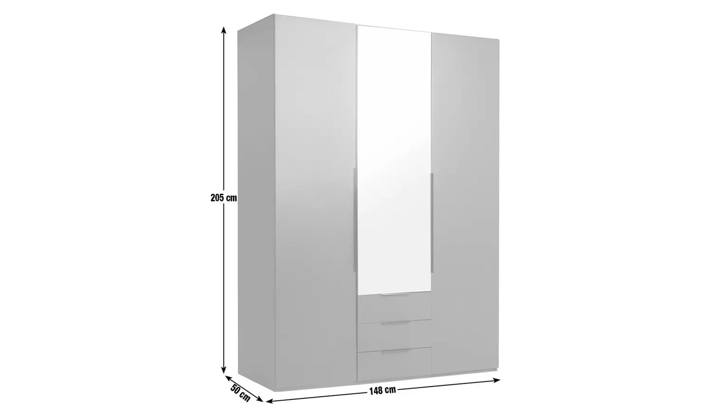 Hallingford 3 Door 3 Drawer Wardrobe -Anthracite