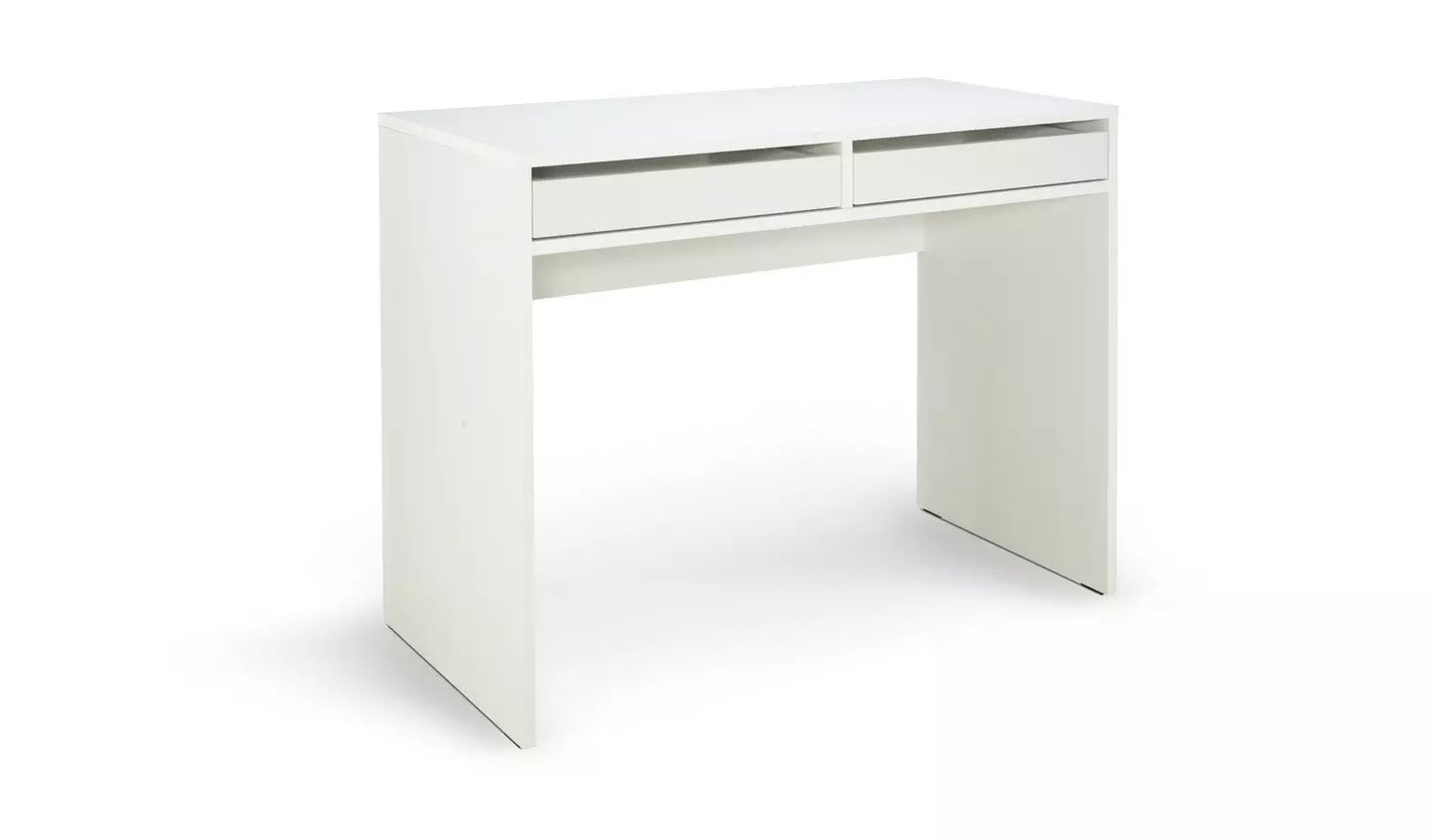 Assembled Pepper 2 Drawer Desk - White