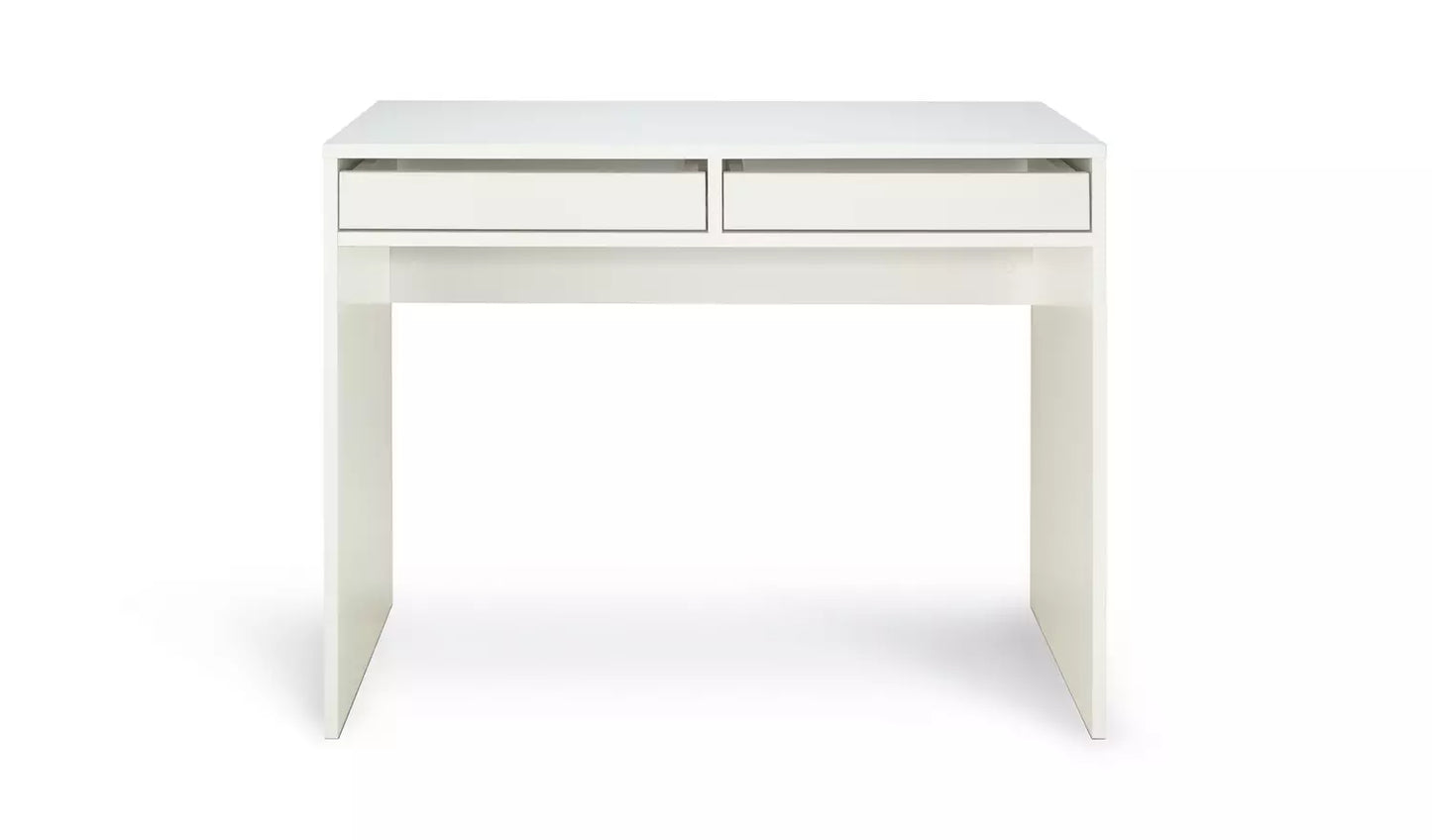 Assembled Pepper 2 Drawer Desk - White
