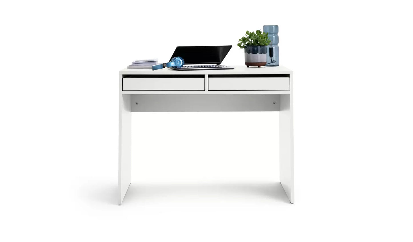 Assembled Pepper 2 Drawer Desk - White