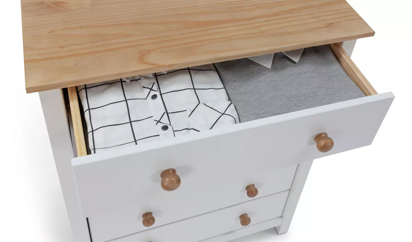Assembled Scandinavia 5 Drawer Chest - Two Tone