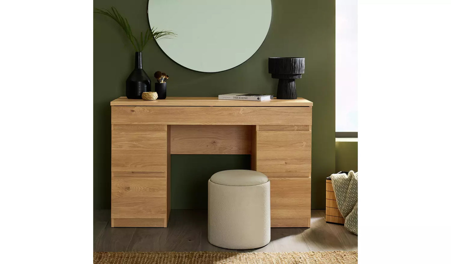Jenson Double Pedestal Dressing Table - Oak