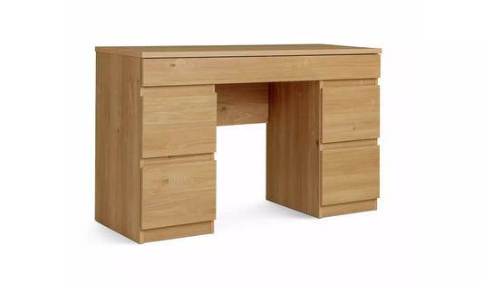 Jenson Double Pedestal Dressing Table - Oak