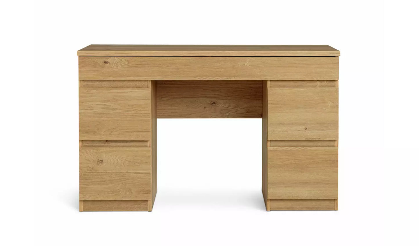 Jenson Double Pedestal Dressing Table - Oak