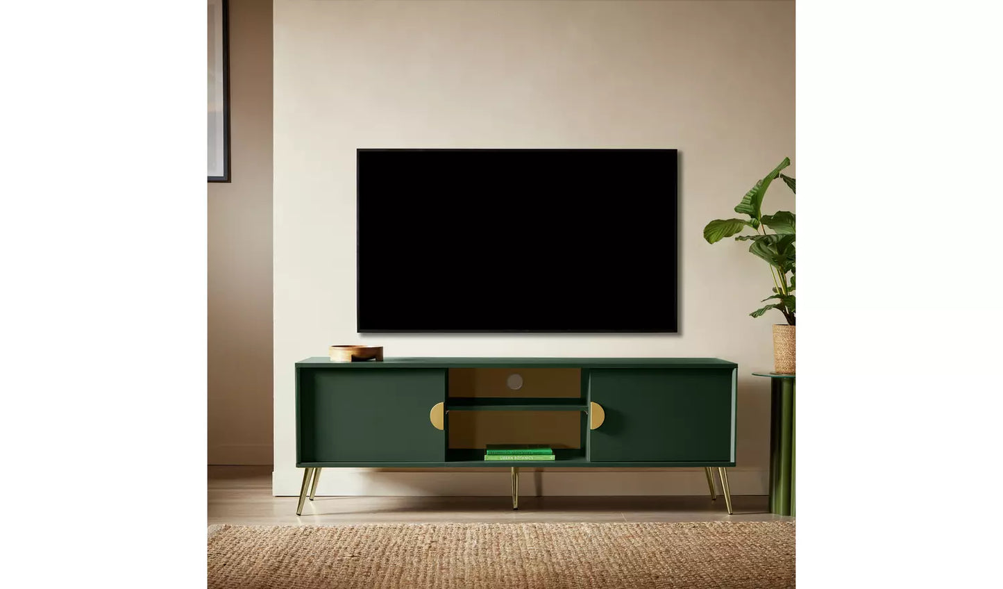 Assembled Habitat Velma 2 Door TV Unit - Green