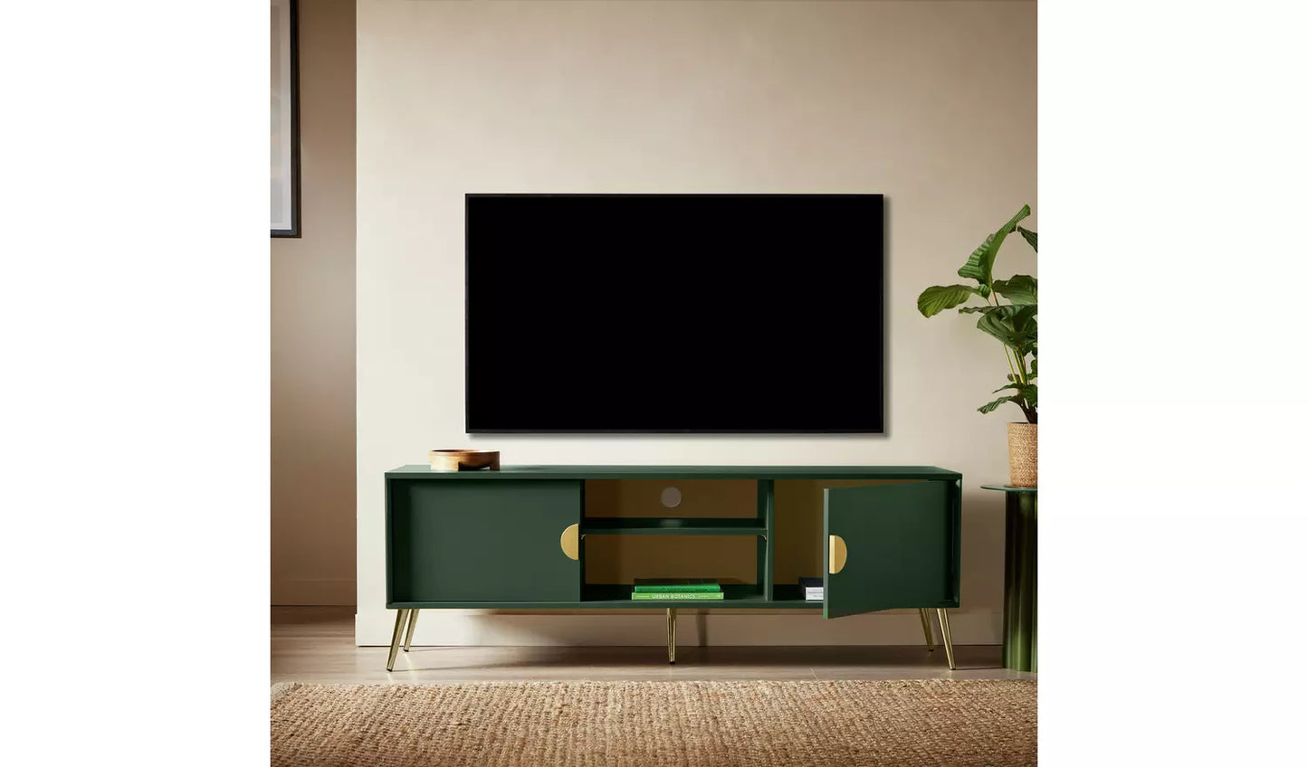 Assembled Habitat Velma 2 Door TV Unit - Green