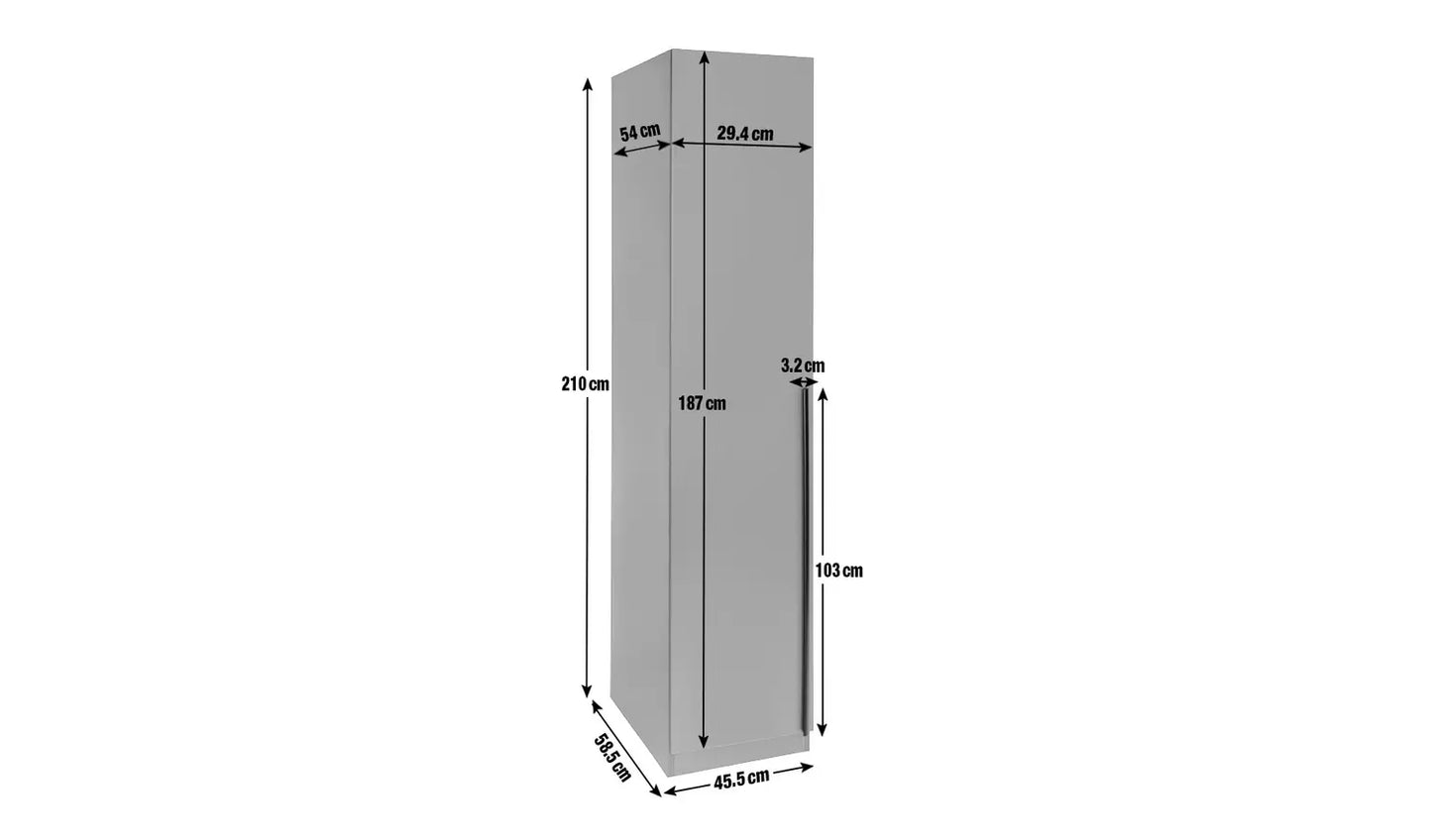 Habitat Munich 1 Door Wardrobe - Anthracite