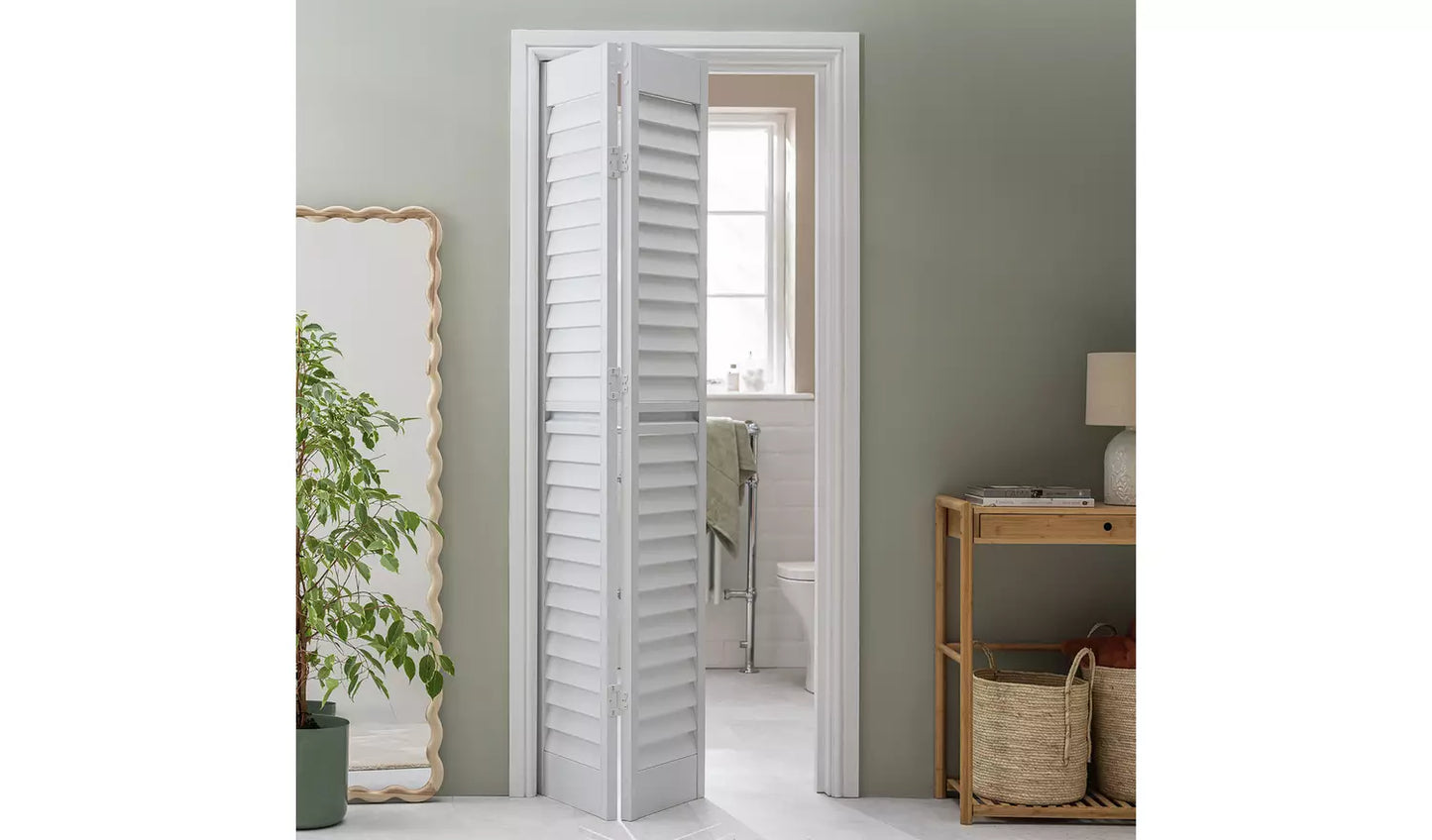 Shutter Effect Bi-Folding White Folding Door
