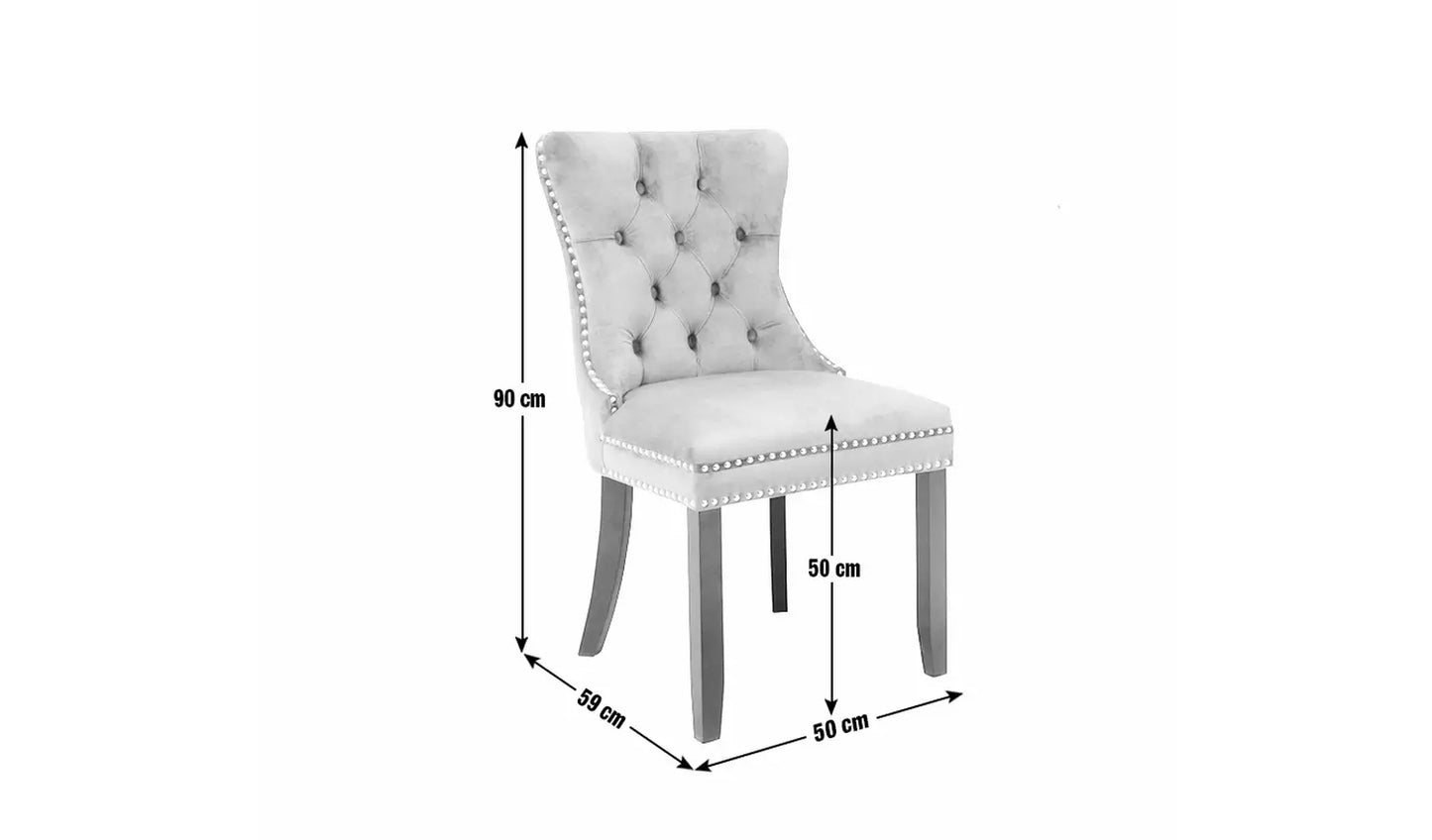 Princess Velvet Dining Chair - Taupe